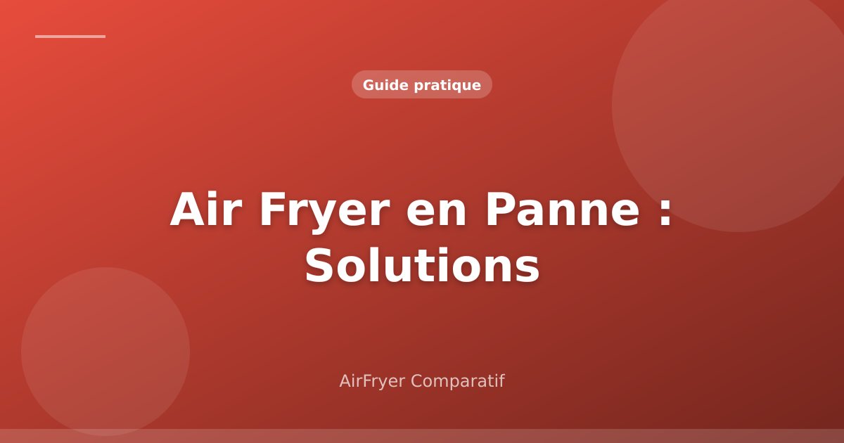 Air Fryer en Panne ? Problèmes Courants et Solutions (Fumée, Odeurs, Codes Erreur)