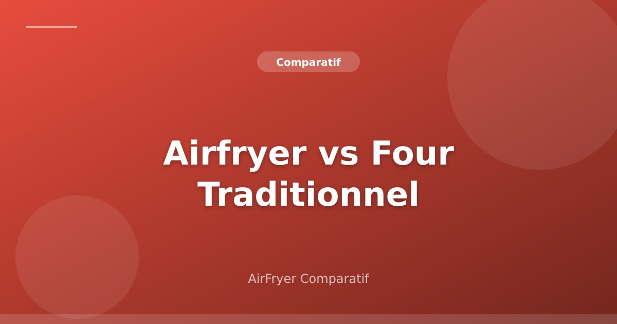 Air Fryer vs Four Traditionnel : Comparatif Complet (Conso, Temps, Qualité)